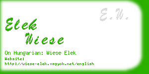 elek wiese business card